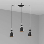 Lustra suspendata cu 3 pendule RETRO negru/cupru