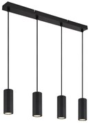Lustra suspendata cu 4 Spoturi metal negru JAMES
