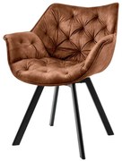 Set de 2 scaune pivotante The Dutch Comfort, catifea maro ruginiu