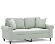 vidaXL Canapea cu 2 locuri cu pernuțe, gri deschis, 140 cm, catifea