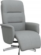 vidaXL Fotoliu rabatabil cu suport de picioare, gri deschis, textil