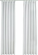 vidaXL Draperii opace cu cârlige, 2 buc., alb ivoriu, 140 x 225 cm