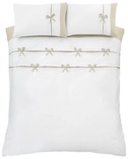 Lenjerie de pat albă pentru pat dublu, extinsă 230x220 cm Milo Bow – Catherine Lansfield