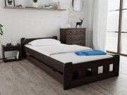 Pat de o persoana inalt Naomi 90x200 cm, nuc Saltele: Cu saltele Somnia 18 cm, Somiera pat: Cu lamele drepte