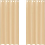 vidaXL Perdele Voile cu Oelii 2 buc Nisip