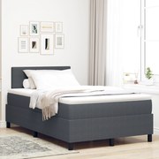 vidaXL Pat cu arcuri Manual Gri închis și Alb 203 x 120 x 88 cm