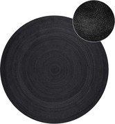 Covor negru reversibil/țesut manual rotund din iută ø 140 cm Braided – Hanse Home