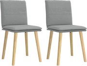 vidaXL Scaune de bucătărie, 2 buc., gri deschis, material textil