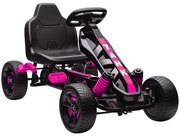 AIYAPLAY Kart cu pedale pentru copii, karting copii 3-6 ani cu ambreiaj automat, frână, roți EVA antiderapante, roz | Aosom Romania