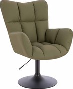 HR650N Scaun Khaki Piele Ecologica Premium Soft cu Bază Neagră