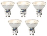 Set de 5 becuri LED GU10 reglabile 7W 600 lm 3000K