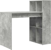 vidaXL Birou cu raft Gri din beton 108 x 55 x 103.5 cm Lemn compozit
