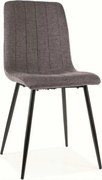 Scaun ALAN, gri inchis/negru, stofa clasica/metal, 45x39x91 cm