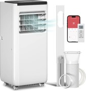 HOMCOM Aparat de aer condiționat portabil 10.000 BTU 4 în 1 - răcire, dezumidificator, ventilator cu WiFi pentru 30 m² Alb | Aosom Romania