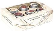 Set de lumânări aromate cu felicitare 28 g încutie cadou, Winter, mix 6 bucăți