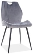Scaun Arco Velvet Gri / Negru – l52 x A44 x H92 cm
