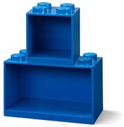 Set 2 rafturi de perete pentru copii LEGO® Brick, albastru