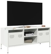 vidaXL Dulap TV, alb, 101,5x39x43,5 cm, oțel laminat la rece