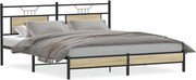 vidaXL Cadru de pat fără saltea Stejar Sonoma 183x203cm Lemn prelucrat