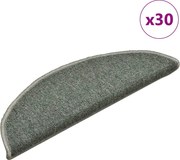 vidaXL Covorașe pentru scări, 30 buc., 56x17x3 cm, verde închis, semirotunde