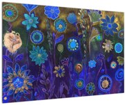 Tablou - Flori albastru închis (90x60 cm)