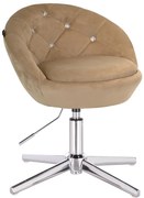 HR948CROSS Scaun Latte din Catifea cu Bază Cromata