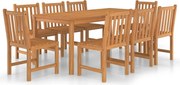 vidaXL Set de mobilier de grădină cu 9 piese, 180x90 cm, lemn masiv de tec