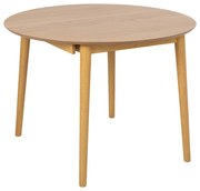 Masă de dining rotundă extensibilă cu aspect de lemn de stejar cu blat suplimentar ø 115 cm Montreux – Actona