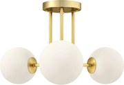 HOMCOM Candelabru de Tavan Vintage cu 3 Puncte de Lumină, cu Socluri G9, 42x42x26.5 cm, Becuri Neincluse, Aur | Aosom Romania