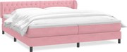 vidaXL Pat cu arcuri cu saltele roz 180x210 cm catifea