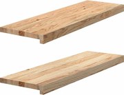 vidaXL Trepte scari 2 buc Stejar masiv netratat 80x25x2 cm