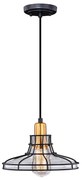 Pendul Loft, 18x18x16 cm, e27, 40 w, metal/sticla, negru/bronz