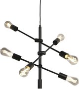 Lampă suspendată inteligentă industrială neagră incl. 6 WiFi ST64 - Sydney