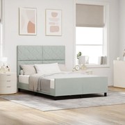 vidaXL Cadru de pat cu headboard Gri deschis 140 x 190 cm Catifea