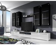 Mobilier living Bridget (Alb + Alb lucios) (Negru + Negru lucios ). 1058185
