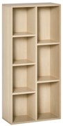 HOMCOM Bibliotecă de Lemn Raft de Cărți cu 7 Compartimente pentru Plante Fișiere 50x24x106 cm Roble | Aosom Romania