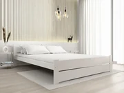 Pat de o persoana alb, IKAROS DOUBLE 120 x 200 cm Saltele: Fara saltea, Somiera pat: Cu lamele curbate