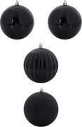 vidaXL Set de globuri de Crăciun XXL 4 pcs Negru Plastic