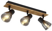 Plafoniera cu 3 spoturi directionabile design modern CLAUDE negru, maro