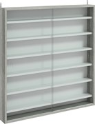 HOMCOM Dulap Tip Vitrină de Expoziție cu Rafturi Reglabile, Montată pe Perete, Negru | Aosom Romania