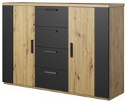 Comodă Signat Typ 26 (negru + Stejar artisan). 1042096