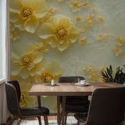 Fototapet - Flori galbene delicate 3D (147x102 cm)