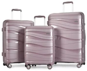 Bontour "Flow" valiză set de 3, 4 roți rotative, Lavanda
