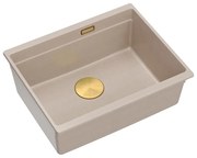 Chiuveta compozit sub blat Quadron Logan 100 bej - auriu 56x45 cm
