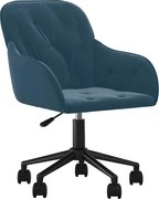 vidaXL Scaun de birou pivotant, albastru, catifea