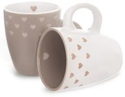 Set de 2 căni ceramice Orion Love Me,140 ml