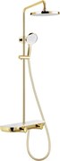Mexen Axis set de duș exterior cu duș fix și baterie, auriu/alb - 78112-25