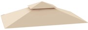 Outsunny Acoperiș de Schimb pentru Pergolă cu 2 Niveluri și Buzunare de Colț, 160 g/m², UV50+, 244x152 cm, Bej | Aosom Romania