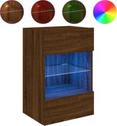 vidaXL Comodă TV de perete cu lumini LED, stejar maro, 40x30x60,5cm
