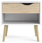 Noptieră albă/în culoare naturală Oslo – Tvilum